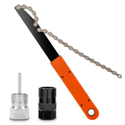 Abbildung von TBoonor Fahrrad Kettenpeitsche Ritzelabnehmer Cassette Lockring Tool Zahnkranzabzieher Schraubkranz Abzieher Kit Kassetten Entfernungs Werkzeug Universal für Fach Kassette und