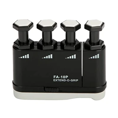Abbildung von Finger Exerciser Werkzeug, einstellbare Gitarre Klavier Handgriff Trainer Muskelübungen Werkzeug Zubehör