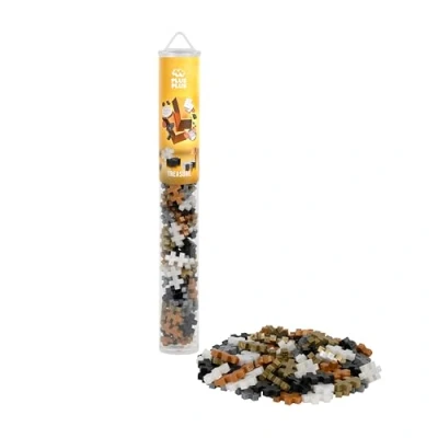 Abbildung von Plus 4320 Geniales Konstruktionsspielzeug, Farbmix Treasure, Kreativ Bausteine Tube, Bausteinset für Kinder, 100 Teile