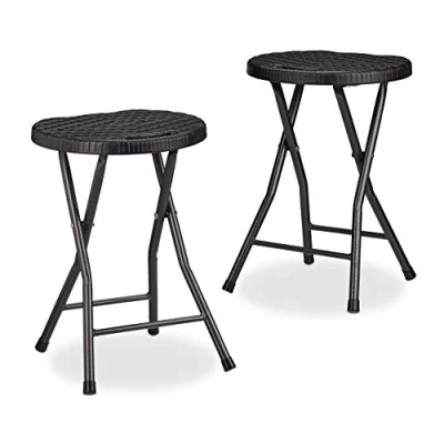 Abbildung von relaxdays Sitzhocker Klapphocker BASTIAN, Schwarz