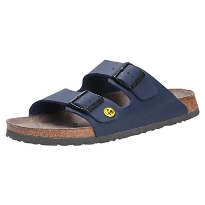 Abbildung von Birkenstock Pantolette flach, Damen, Größe: 47, Blau Schuhe