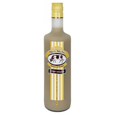 Abbildung von Original Muh‑Muhs Toffee &amp; Vodka Likör (17% vol) in der 0,7l Flasche Cremig leichter Sahnelikör mit dem unverwechselbaren Sahne Muh Muhs Geschmack (1 x 0,7 Liter)