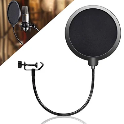 Abbildung von NOCHME 6 Zoll Popschutz Mikrofon Pop Filter für Blue Yeti Pro Snowball iCE Oder Jedes Andere Mikro, Kondensator Mic Windschutz Sound Shield Guard Schwarz