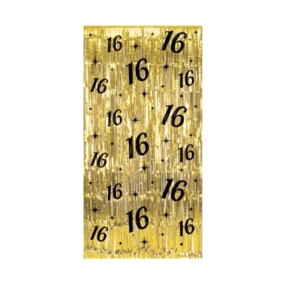 Abbildung von Tür vorhang 16 Jahre Gold Schwarz Classy 100x200cm pro Einheit