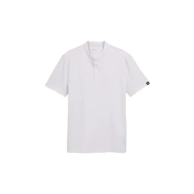 Abbildung von TOM Tailor Denim MIT Stehkragen Tshirt basic, Herren, Größe: XXL, Chalk grey white two tone