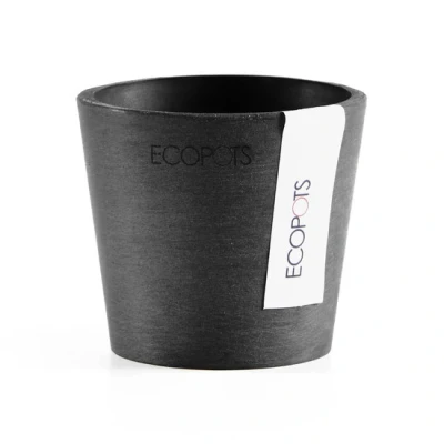 Abbildung von Ecopots Amsterdam mini rund 8 cm schwarz grau Pflanzgefäß/Blumentopf