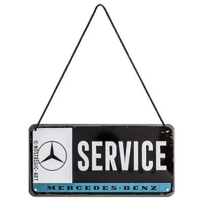 Abbildung von Nostalgic Art Retro Hängeschild, 10 x 20 cm, Mercedes Benz Service Geschenk Idee für Accessoires Fans, aus Metall, Vintage Design