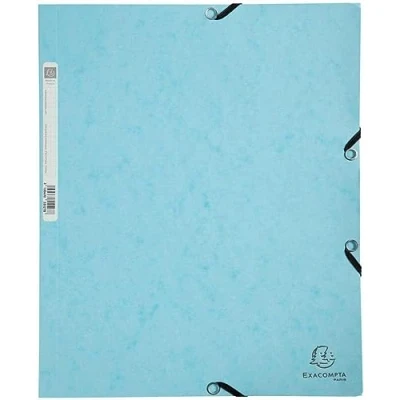 Abbildung von Exacompta 55528E Einschlagmappe aus extra starkem Colorspan Karton mit Rückenschild und 2 Gummizügen für DIN A4 Sammelmappe Eckspanner Mappe Pastellblau