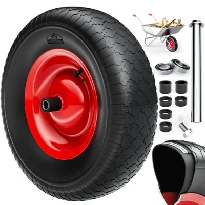 Abbildung von GARDEBRUK® Schubkarrenrad Luftbereifung 4.80/4.00 8 Ø 390mm 200kg Achse Felge Kugellager Schubkarrenräder Schubkarrenreifen Rad Reifen Schubkarre