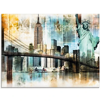 Abbildung von Artland Glasbild &quot;New York Skyline Abstrakte Collage II&quot;, Amerika, (1 St.), in verschiedenen Größen