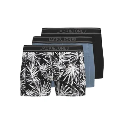Abbildung von Jack &amp; Jones Jacrichard Trunks 3 PACK Panties, Herren, Größe: Small, Black/oceanview