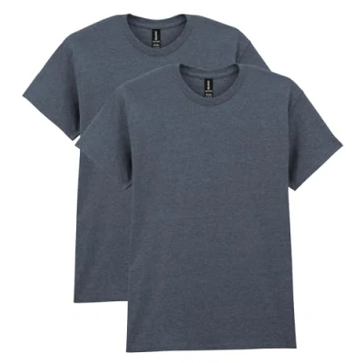 Abbildung von Gildan Unisex Erwachsene Heavy Cotton, Style G5000, Multipack T Shirt, Heather Navy (2er Pack), Klein
