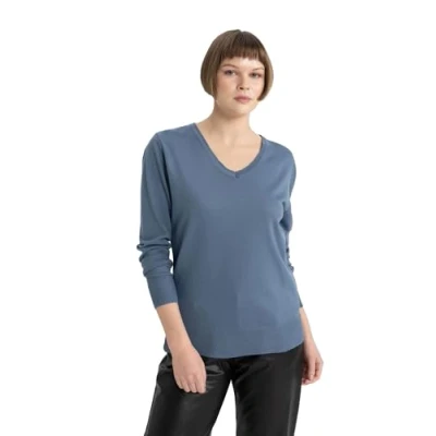 Abbildung von DeFacto Damen Strickmode Stilvolle Strickpullover Blusen &amp; Tuniken für Auswahl an Pullover Feinstrickpullover Strickjacken und Pulli