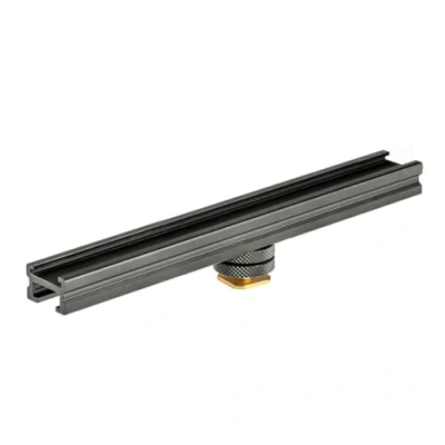 Abbildung von Walimex Blitzschiene Verlängerungsschiene 15 cm Beidseitige Blitzschuh Halterung Stativ Montage für 1/4 Zoll Gewinde Magic Arm, Videoleuchte, Mikrofone
