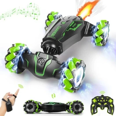 Abbildung von Ferngesteuertes Auto RC Stunt Car: 2.4Ghz Drift Car Handgesteuertes mit Musik Licht &amp; Spray, 4WD Handsteuerung Gestenerkennung Off Road Twist Spielzeugauto Mädchen Junge ab 6 7 8 9 10 12 Jahre