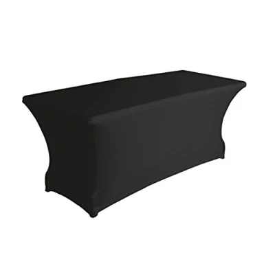 Abbildung von Stabiler Gartentisch Klapptisch aus Kunststoff mit schwarzer Stretch Husse