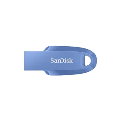 Abbildung von SanDisk Ultra Curve 3.2 Flash Laufwerk 256 GB (bis zu 100 MB/s Lesen, RescuePRO Deluxe Software, Schlüsselringöse) Blau