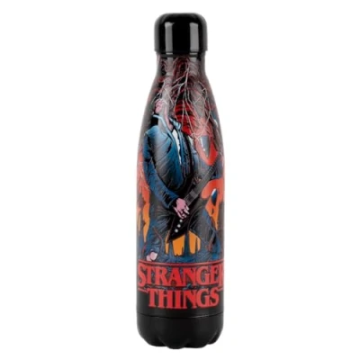 Abbildung von Konix Stranger Things Isolierflasche Edelstahl 500 ml Hellfire Guitar Motiv Schwarz