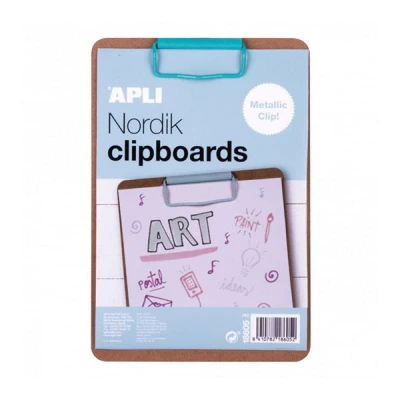 Abbildung von APLI Nordik Collection 18605 Clipboard aus Holz, A5, blauer Clip
