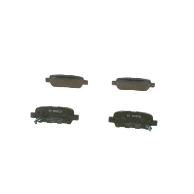 Abbildung von BOSCH 0 986 494 090 Bremsbelagsatz Low Metallic mit akustischer Verschleißwarnung Montageanleitung NISSAN: Tiida Schrägheck, Murano II, Cube