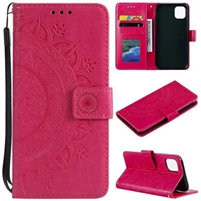 Abbildung von CoverKingz Klapphülle kompatibel mit iPhone 11 Pro [5,8 Zoll] Schutzhülle Kartenfach zum aufklappen Klapphandyhülle Case klappbar Motiv Mandala Pink