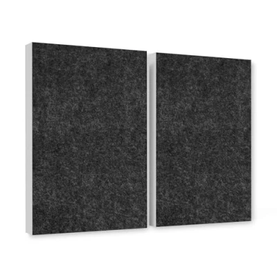 Abbildung von platino24 Akustikplatte 2er Set Rechtecke aus Basotect ® G+ mit Akustikfilz 825x550x50mm