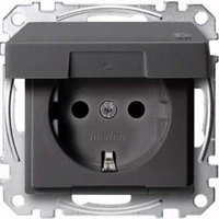Abbildung von Schneider Electric Merten ‎MEG2414 0414 SCHUKO Steckdose mit Klappdeckel, IP44, Berührungsschutz, Schutzkontaktsteckdose,Schraub Liftklemmen, anthrazit, M SMART
