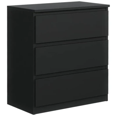 Abbildung von meble masztalerz Kommode Schwarz Matt mit 3 Schubladen 70 cm, Sideboard Wohnzimmer, Schlafzimmer H: 78,5 B: T: 39 cm Schubladen, Schubladenschrank