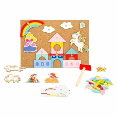 Abbildung von small foot Hämmerchenspiel Holz und Kork, mit Motiven zum Thema Einhorn Prinzessin, ab 6 Jahren, 11571