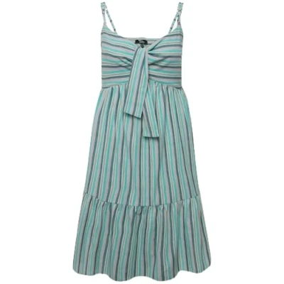 Abbildung von Ulla Popken Striped Spaghetti Strap MIDI Freizeitkleid, Damen, Größe: 50/52, Turquoise green