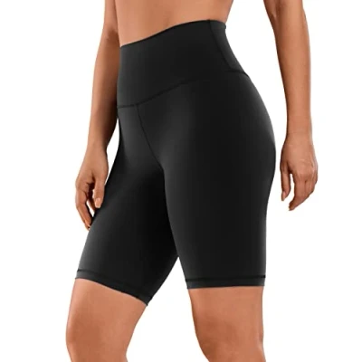 Abbildung von CRZ Yoga Womens Kurze Sporthose Laufshorts Sommer Radlerhose High Waist Fitness Shorts ButterLuxe 20cm Schwarz 42