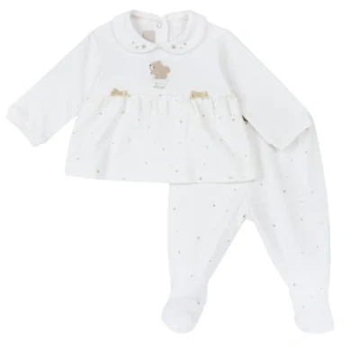Abbildung von Chicco, Coprifasce e ghettina in ciniglia, Baby Unisex, Weiß (2), 1M, Entworfen Italien