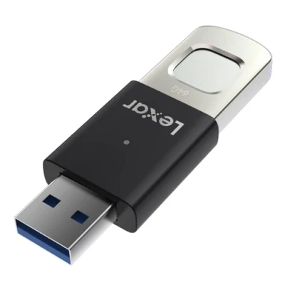 Abbildung von Lexar JumpDrive Fingerprint F35 PRO 128 GB USB 3.0 Flash Laufwerk, bis zu 400 MB/s Lesen/300 Schreiben, Stick, 10 Fingerabdruck IDs zulässig, Speicherstick, PC/Laptop (LJDF35P128G RNBNG)