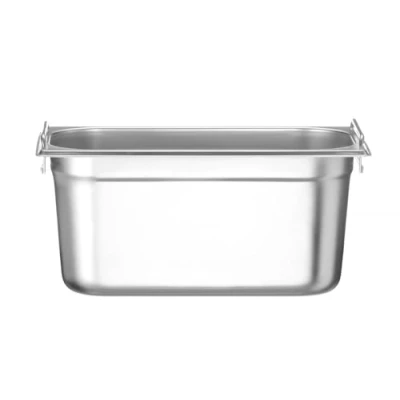 Abbildung von HENDI Gastronormbehälter, mit Griffen, Temperaturbeständig von 40 bis 300C, Heissluftöfen Kühl und Tiefkühlschränken Chafing Dishes Bain Marie, 5,7L, GN 1/3, 325x176(H)150mm, Edelstahl