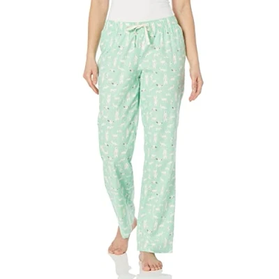 Abbildung von Amazon Essentials Damen Schlafanzughose Aus Flanell (In Übergröße Erhältlich), Minzgrün Waldtiere, XXL