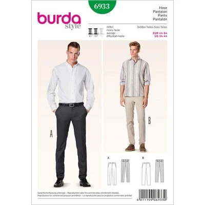 Abbildung von Burda Schnittmuster Herrenhose ? schmale Form 6933