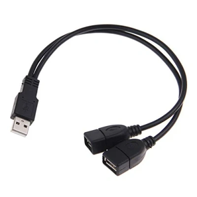 Abbildung von Bolwins B39S USB 2.0 Type A Stecker auf Dual Buchse Y Kabel 30 cm Sync Datenkabel und Verlängerungsadapter für Geräteverteilung