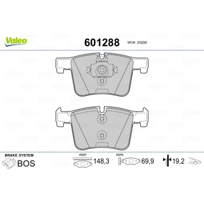 Abbildung von VALEO 601288 Bremsbelagsatz Vorderachse exkl. Verschleißwarnkontakt mit Anti Quietsch Blech BMW: 2 Active Tourer, Gran 3 Touring
