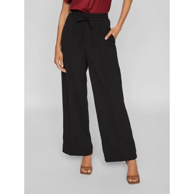 Abbildung von VILA MIT Weitem BEIN Waist Stoffhose, Damen, Größe: XS, Black beauty