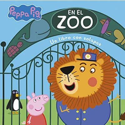 Abbildung von Peppa Pig. Libro de cartón con solapas En el zoo: