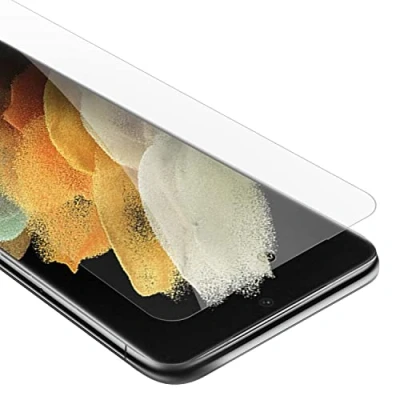 Abbildung von Cadorabo Panzer Schutz Glas für Samsung Galaxy S22 Ultra Schutzfolie in Klar Hüllen freundlich Gehärtetes (Tempered) Dipslayschutz Folie 9H Härte Anti Kratzer