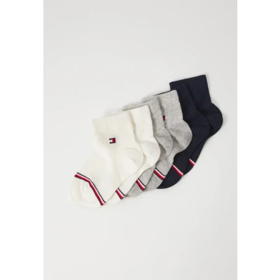 Abbildung von Tommy Hilfiger Unisex 6 PACK Socken für Kinder, Größe: 15 18, Navy/white/grey melange