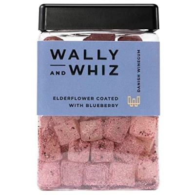 Abbildung von Wally and Whiz Dänische Gourmet Weingummis Holunderblüten und Blaubeer Süßigkeiten Fruchtgummis Tolles Geschenk Vegane Glutenfrei Allergenfrei Natürliche Aromen Farben 240g