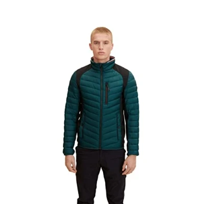 Abbildung von TOM TAILOR Herren Hybrid Steppjacke 1031475, 10834 Deep Green Lake, M