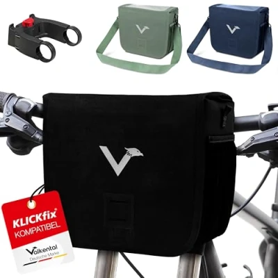 Abbildung von Valkental® x KLICKfix® wasserdichte Lenkertasche 7L Volumen Robuste Fahrradtasche Lenker mit Magnetverschluss Inkl. Handyfach Fahrrad Ebike KLICKfix kompatibel