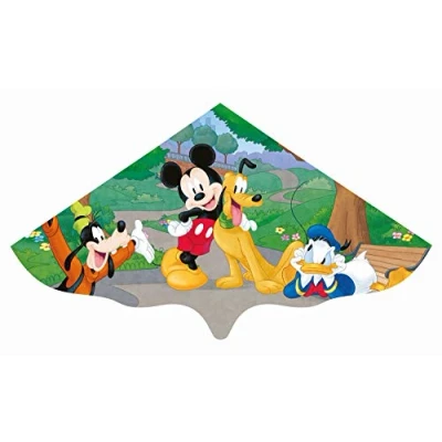 Abbildung von Paul Günther 1109 Kinderdrachen mit Disney Mickey Mouse Motiv, Einleinerdrachen aus robuster PE Folie für Kinder ab 4 Jahren Wickelgriff und Schnur, ca. 115 x 63 cm groß