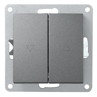 Abbildung von McPower Steckdose Jalousie Taster, FLAIR, Hoch und Runter, 250V /10A, UP, anthrazit