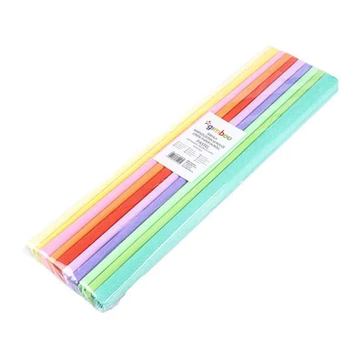 Abbildung von gimboo Krepppapier 10 Rollen Pastel 50 x 200 cm Sortiert/Kreppband Bunt Bänder Crepe Paper/ideal für Kreativen Hobbies/ 1 Pack/Farbig sortiert, 14113352 98