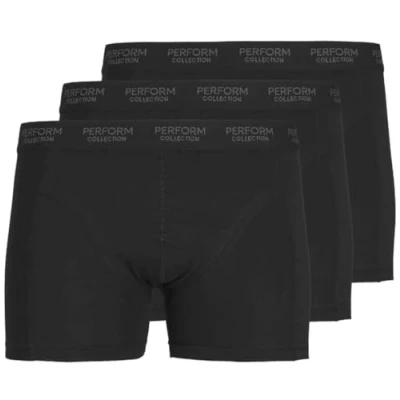 Abbildung von Performance Trunks Herren (3 Paar, Schwarz, S) Komfortable Lange Männer Unterhosen Hochwertige Unterwäsche Bequeme Boxershorts Baumwolle mit Stretch