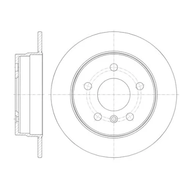 Abbildung von ROADHOUSE Bremsscheibe MERCEDES BENZ: A Klasse, B Klasse Hinterachse 258, 258mm 8mm 5 voll 61065.00 1694230012,1694230312,1694230912,A1694230312